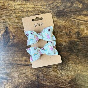 Handcrafted CoCo Melon Character Kids Hair Bow Clips - Set of 2